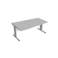 DIMEX Íróasztal, íves, fémlábbal F-120FL.I 100/80, méret:180x100/80x75, B natúrfa