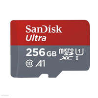 SANDISK Memóriakártya SanDisk Micro SD Ultra 256GB + Android App, 100MB/s CL10/UHS-I/A1