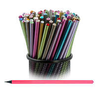 ART CRYSTELLA Grafitirón végén SWAROVSKI® kristállyal metál neon pink test 17,5 cm light siam kristállyal neon sárga