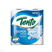 TENTO Kéztörlő Tento Super Aqua 2 rétegű, fehér, 2 x 44 lapos, 100% újrah. 2 tekercs/csomag