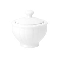ROTBERG PORCELAIN Cukortartó fedővel, 25 cl, Rotberg Porcelain® Oslo, fehér porcelán