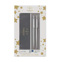 PARKER Golyósirón + pixirón Parker Royal Jotter, rozsdamentes acél, ezüst klipsz, díszdobozban