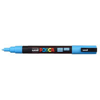 UNI Dekormarker, Uni Posca PC-3M, 0,9-1,3 mm, kúpos hegy, világoskék