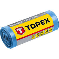 TOPEX TOPEX Szemetesszák 120 l, kék, 10 db, nagyon erős, méretek:70x110 cm, vastagság: 40 mic, LDPE fólia