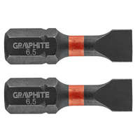 GRAPHITE (Topex) GRAPHITE Torziós ütvecsavarozó bit SL6.5x25mm, 2db