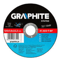 GRAPHITE (Topex) GRAPHITE Vágókorong fémhez 125x1,6x22mm, 41 A60-T-BF