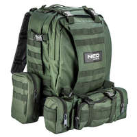 NEO (Topex) NEO Túra hátizsák, 600D poliész, 40L, 4a 1ben: hátizsák, 2 kis oldaltáska, 1 közepes táska, sötétzöld