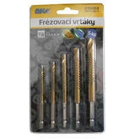 Fúró - maró készlet TiN - 5 db (4,5,6,8,10 mm)