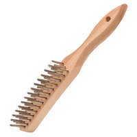 KART - kézi drótkefe háromsoros - rozsdamentes acél sima 0,30mm