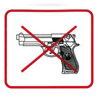  No entry with weapon 110x90mm - sticker