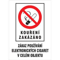  Smoking prohibited - Prohibited use of el. Cigarettes - sticker A4