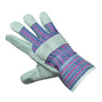  FF HS-01-001- working leather gloves gray cow split leather size 10.5