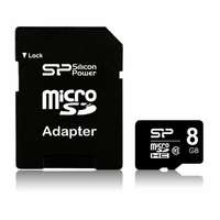 Silicon Power Micro-SD memóriakártya adapterrel Silicon Power SP008GBSTHBU1V10SP 8 GB