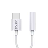 Savio USB-C–Jack 3.5 mm Adapter Savio AK-51 Fehér 11 cm