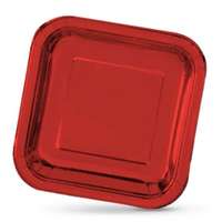 Algon Ételek halmaza Algon Négyzetben Préselt Papír Eldobható 23 x 23 x 1,5 cm Piros 10 egység