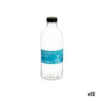 Leknes palack Fekete Átlátszó Műanyag 1 L 8,3 x 23 x 8,3 cm (12 egység)