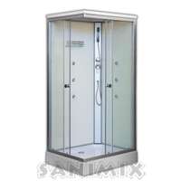 Sanimix Sanimix szögletes hidromasszázs zuhanykabin, zuhanytálcával, 100x80x215 cm, fehér 22.8708