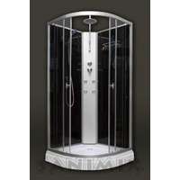Sanimix Sanimix íves hidromasszázs zuhanykabin, zuhanytálcával, 90x90x222 cm, fekete, 4 jet 22.181 BLACK