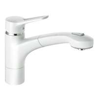 Kludi Kludi MX mosogató csaptelep, kihúzható zuhanyfejes, fehér/króm 399419262