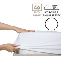 Kartaltex Lepedő - 180-200x200 pamut jersey, körgumis lepedő - Fehér