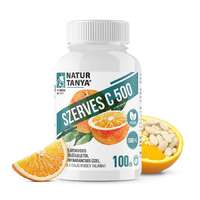  Natur Tanya® SZERVES C 500 – Kétféle C-vitamin citrus bioflavonoidokkal, finom narancs ízzel (100 db)