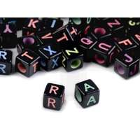 Betű gyöngy fekete - 25 db