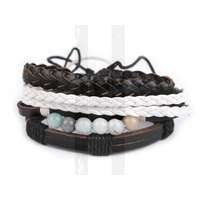 Férfi bőr karkötő szett