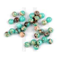 Ásvány gyöngyök Tengeri kék jaszpíz - 12 db/csomag