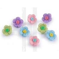 Virág gomb 3D horgolt utánzat 5db/csomag