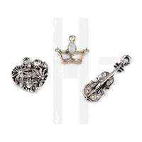 Fém medál csiszolt kövekkel - 2 db/csomag