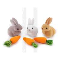 Poliészter nyúl répával díszítésre 6 db készlet