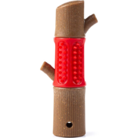  Tartós, természetes fából készült bambusz jellegű rágóbot kutyáknak, 12,7 x 3,2 cm, piros