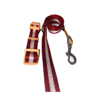 Nunbell Hevederes póráz szett állítható nyakörvvel, piros
