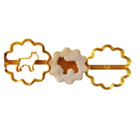 Francia Bulldog mintás linzer kiszúró szett, arany