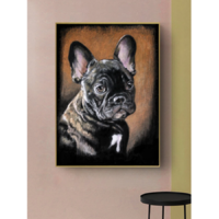  Elegáns fekete francia bulldog fali kép 30x40 cm
