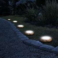 Garden of Eden LED-es leszúrható szolár lámpa (köves, melegfehér, 12 x 12 x 2,5 (+11) cm)