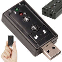  USB 7.1 hangkártya, mikrofon és fejhallgató csatlakozóval