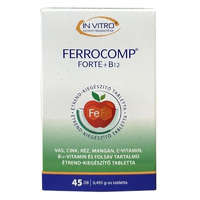 In Vitro Ferrocomp Forte + B12-vitamin tabletta 45db