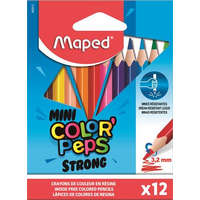  Színes ceruza készlet, kis méretű, háromszögletű, MAPED Mini Color&#039;Peps Strong, 12 különböző szín