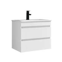 Leziter Cube 60 alsó fürdőszobabútor kerámia mosdóval 2 fiókos, magasfényű festett fehér