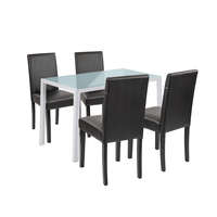 Leziter Mira 4+1 étkező garnitúra fehér-fekete