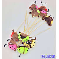 Katica plüss pálcás mix 10db/cs