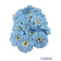  Gerbera selyemvirág fej 7,5 cm - Kék