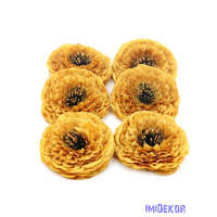  Zinnia selyemvirág fej 9,5 cm - Mustár