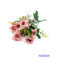  Vegyes színű kicsi selyemvirág csokor 30cm - Fáradt Rózsaszín