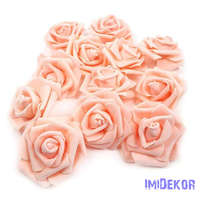  Polifoam rózsa virágfej habrózsa 6 cm - Halvány Barack