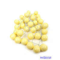 Színes drótos bogyó 2,5cm 35db/csomag - Krém-Sárga