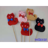 Ülő masnis cica plüss betűző