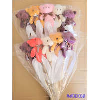 Színes maci plüss pálcás figura mix 5db/cs