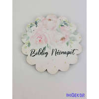 Névnapos felső rózsaszín tábla 6,5 cm csipkés